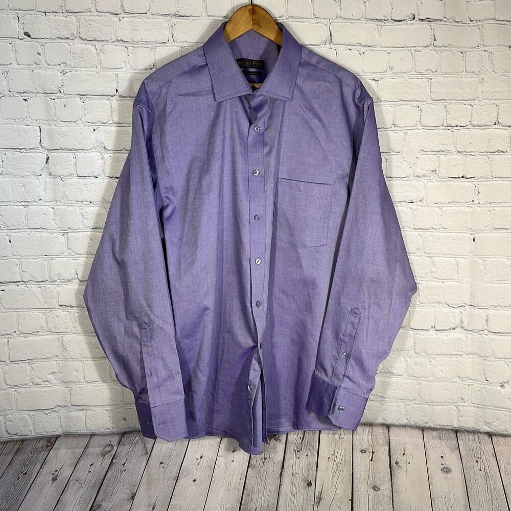 Donald J. Trump Signature‎ Collection Non Iron Regular Fit Purple Dress shirt 17